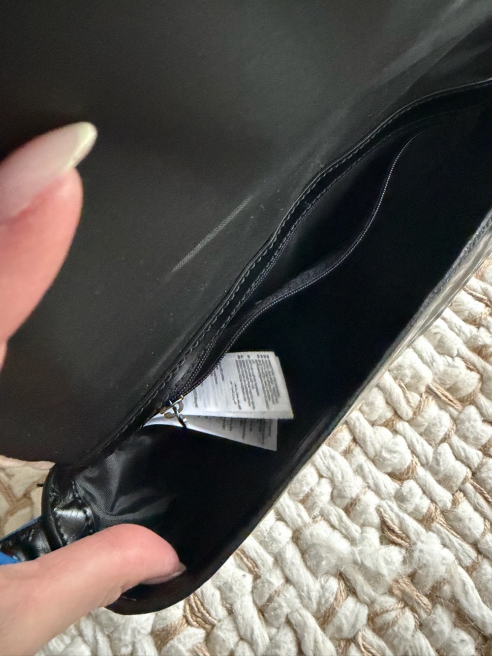 adidas Black Mini Crossbody with White Trefoil and Blue Trim - Picture 13 of 16